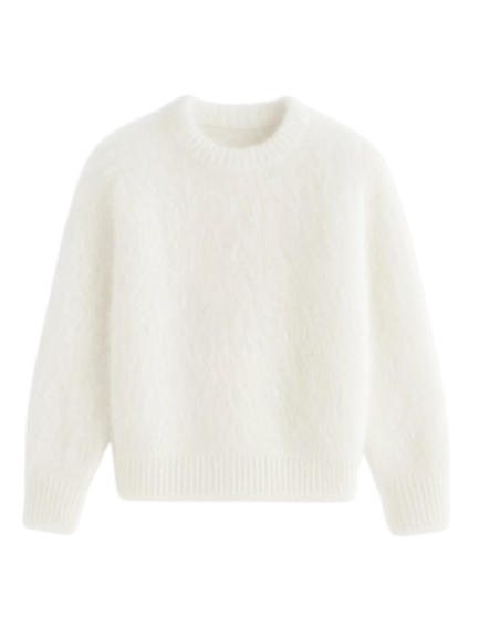 Pull VELØR® mohair blanc