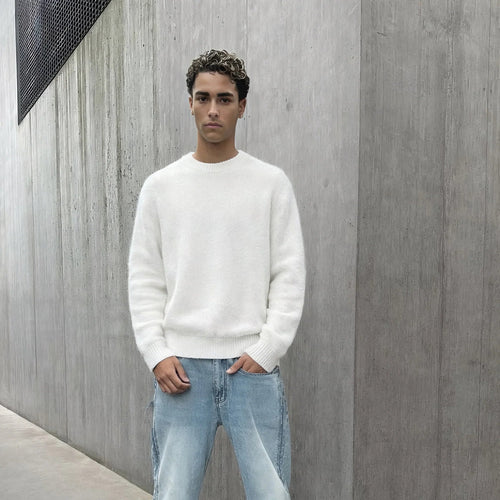 Pull VELØR® mohair blanc